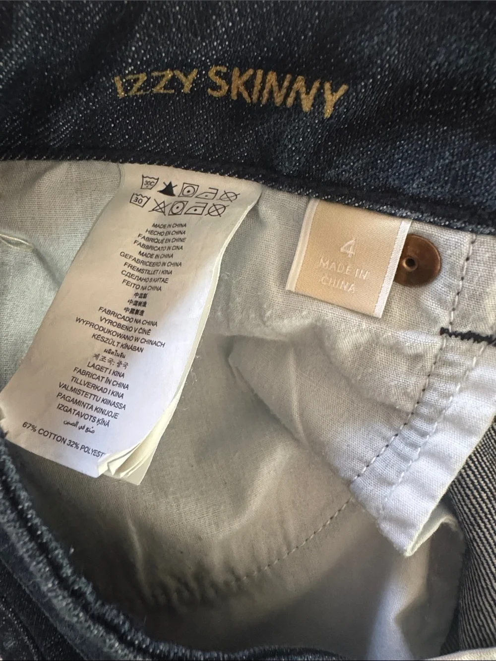 Michael Kors Dark Blue Denim Mini Skirt with Gold Buttons